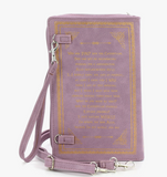 Alice in Wonderland - Book Clutch Bag in Purple Vinyl