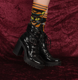 Vintage Black Cat Crew Socks