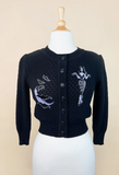 Deadly Dame Cropped Cardigan Black
