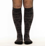 Bat Damask  - Knee High Socks