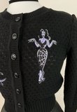 Deadly Dame Cropped Cardigan Black