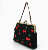 Cherry Kisslock Frame Bag in Cotton