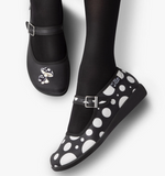 Chocolaticas® Black Moosh Women's Mary Jane Flat