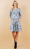 B/W Mushroom Winter Tunic Dress