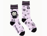Pastel Goth Grim Reaper Crew Socks