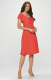 Red Polka Dot Print Dress