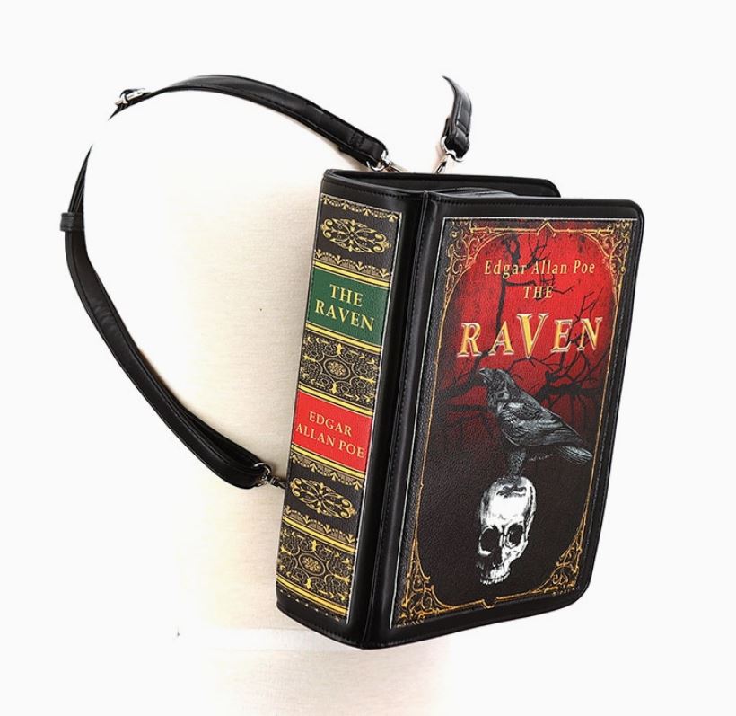 edgar allan poe mini backpack The Raven Vintage Book Goth Backpack – Universe In The Clouds