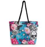 BB Flower Skull Shoulder Beach Bag