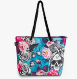 BB Flower Skull Shoulder Beach Bag