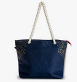 Skullistic Rose Skull Navy Shoulder Beach Bag
