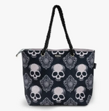 Skullistic Gothic Black Skull Shoulder Beach Bag