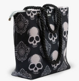 Skullistic Gothic Black Skull Shoulder Beach Bag