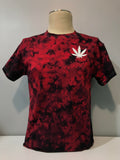 420 Weed Leaf Red and Black Tie Dye - Unisex T-shirt