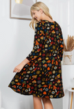 Autumn Mushroom Print Winter Tunic - Dress