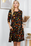 Autumn Mushroom Print Winter Tunic - Dress