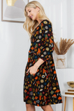 Autumn Mushroom Print Winter Tunic - Dress