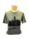 Bigfoot in Trees/ Forest - Heather military green T-shirt