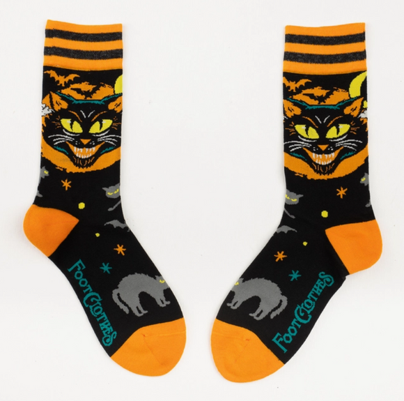 Vintage Black Cat Crew Socks