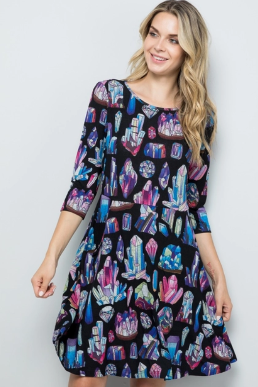 Crystal Print Winter Tunic - Dress