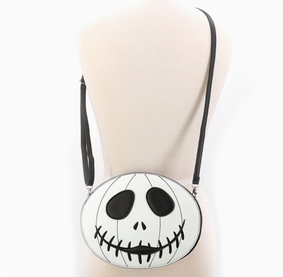 Glow in the Dark White Jack O Lantern Shoulder Bag