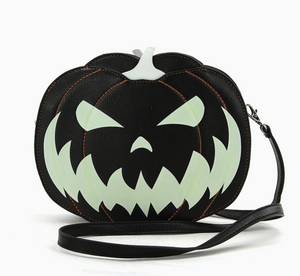 Glow in the Dark Jack-O-Lantern Crossbody Bag