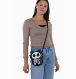 Glow in the Dark Sugar Skull Cat Crossbody Bag