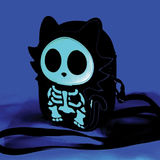 Glow in the Dark Sugar Skull Cat Crossbody Bag