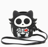 Glow in the Dark Sugar Skull Cat Crossbody Bag