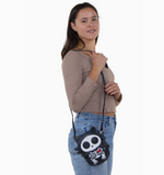 Glow in the Dark Sugar Skull Cat Crossbody Bag