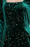 Celestial Green Velvet Dress