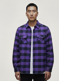 Purple and Black - Flannel Long Sleeve Buffalo Plaid Shirt