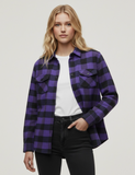 Purple and Black - Flannel Long Sleeve Buffalo Plaid Shirt