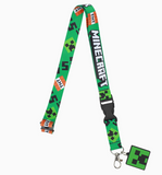 Minecraft Lanyard with Rubber Creeper Face Charm