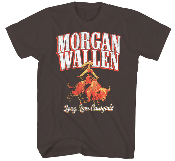 Morgan Wallen Live Cowgirls - Brown T-Shirt