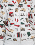 Retro Books Zipper Hoodie