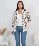 Retro Books Zipper Hoodie