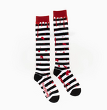 Sanguine Stripes Blood Spatter Knee High Socks