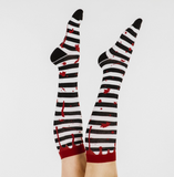 Sanguine Stripes Blood Spatter Knee High Socks