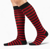 Cherry and Black Stripes Knee High Socks