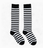 White and Black Stripes Knee High Socks