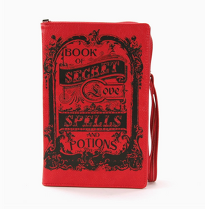 Book of Spells for Love- Red Book Clutch Bag