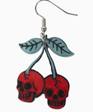 Acrylic Cherry Skulls Earring