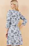 B/W Mushroom Winter Tunic Dress