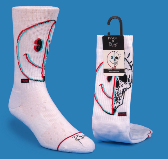 Smiley Skull Socks - Crew socks