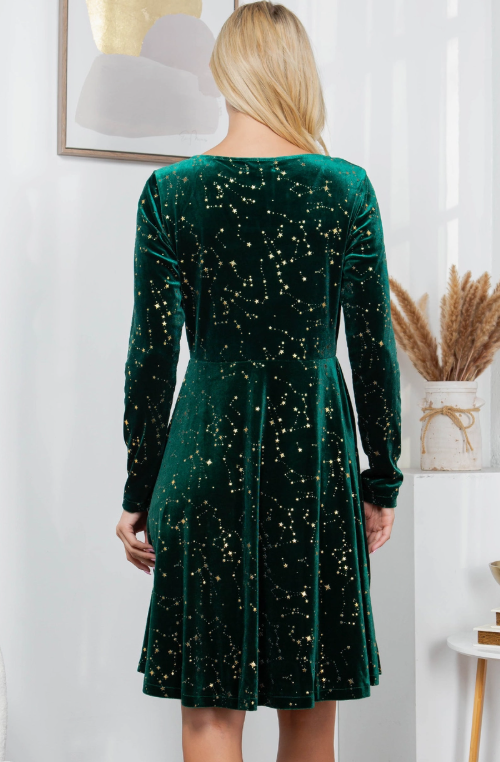 Celestial Green Velvet Dress – Universe In The Clouds
