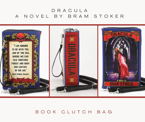 Colored Dracula Book Clutch Bag in Vinyl
