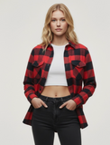 Red and Black - Flannel Long Sleeve Buffalo Plaid Shirt