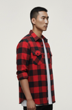 Red and Black - Flannel Long Sleeve Buffalo Plaid Shirt