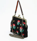 Mushrooms Kisslock Frame Bag in Cotton