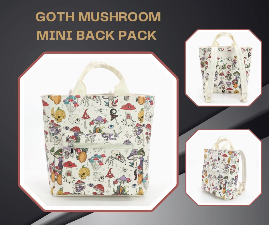 Goth Mushroom Mini Backpack Universe In The Clouds